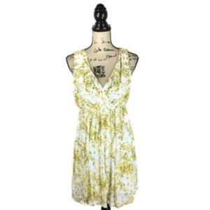 New H&M S Small Dress White Yellow Floral V-neck